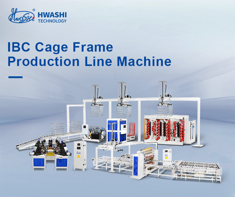 Hwashi 공장 IBC 그리드, IBC 케이지 프레임 생산 라인, 더블 스테이션 관형 네트 벤딩 머신