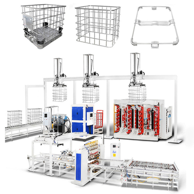 IBC 케이지 프레임 자동 생산 라인 PLC 제어 대량 컨테이너 용접 기계